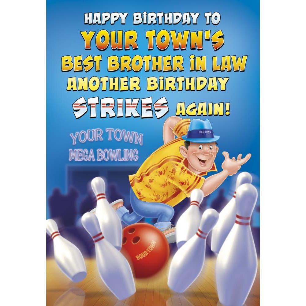 funny birthday card for a brother in law with a colourful cartoon illustration
