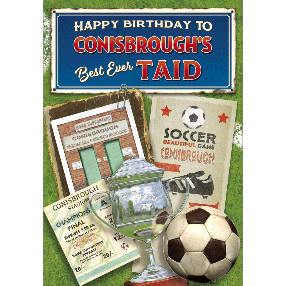 front of card showing a selection of different personalisations of this great birthday card for a taid
