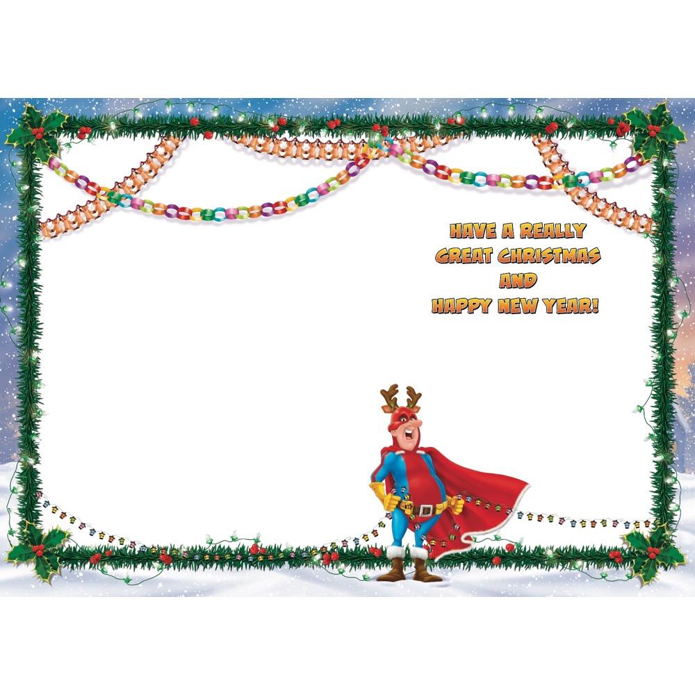 inside full colour cartoon illustration of christmas card for a dado