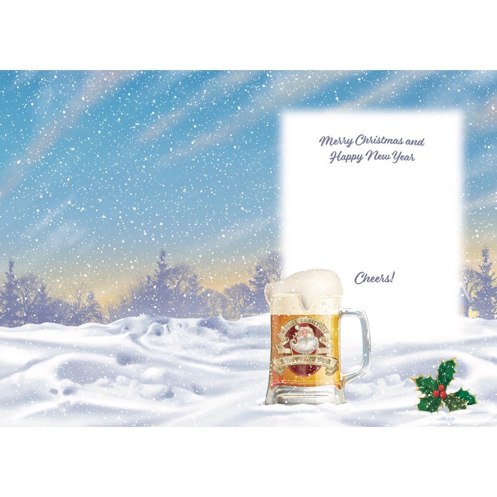 inside full colour cartoon illustration of christmas card for a from