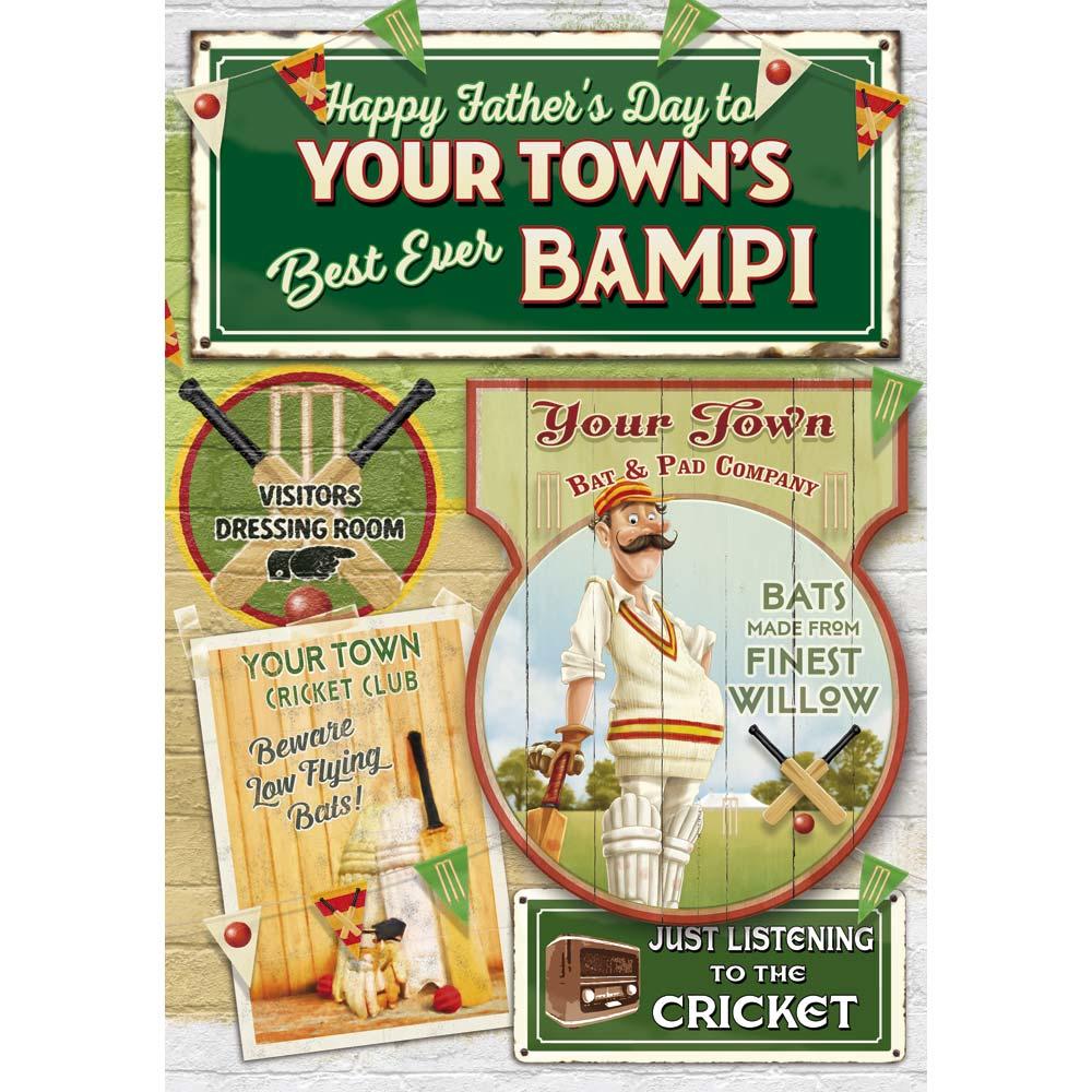 funny father's day card for a bampi with a colourful cartoon illustration