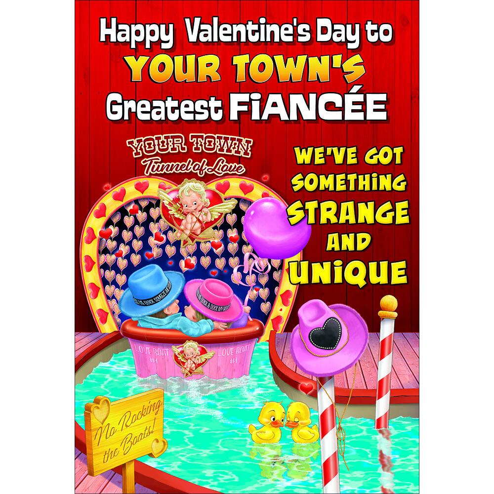 valentines day greeting card featuring humour illustration for a fiancee from the up your street range