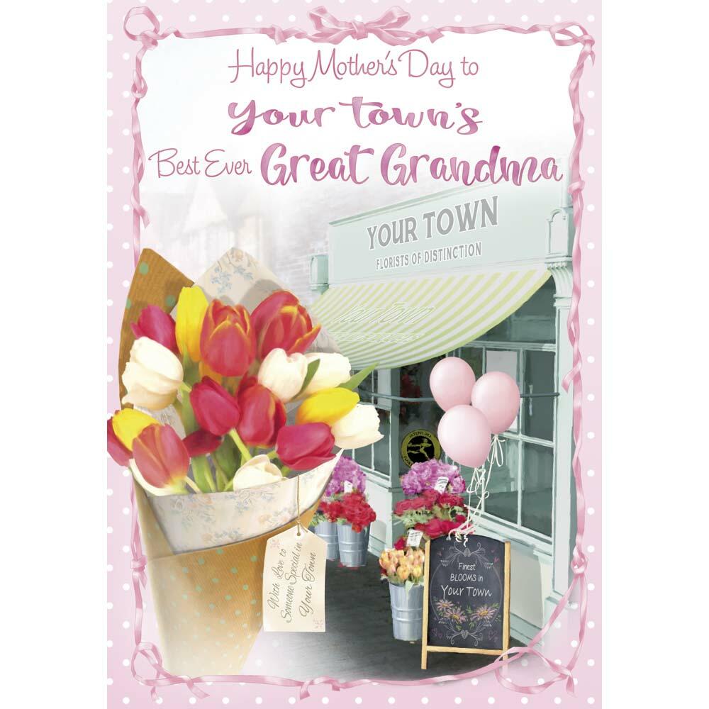 mother's day greeting card featuring classic illustration for a great grandma from the up your street range