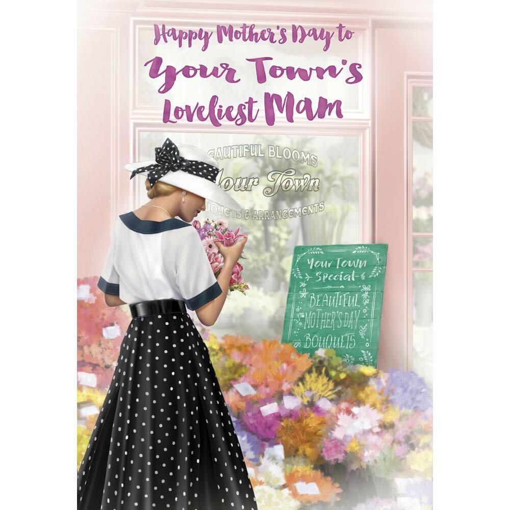 mother's day greeting card featuring classic illustration for a mam from the up your street range