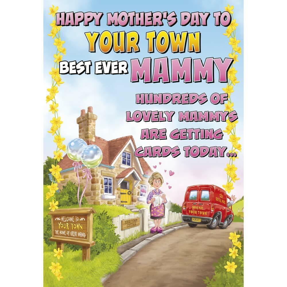 mother's day greeting card featuring humour illustration for a mammy from the up your street range