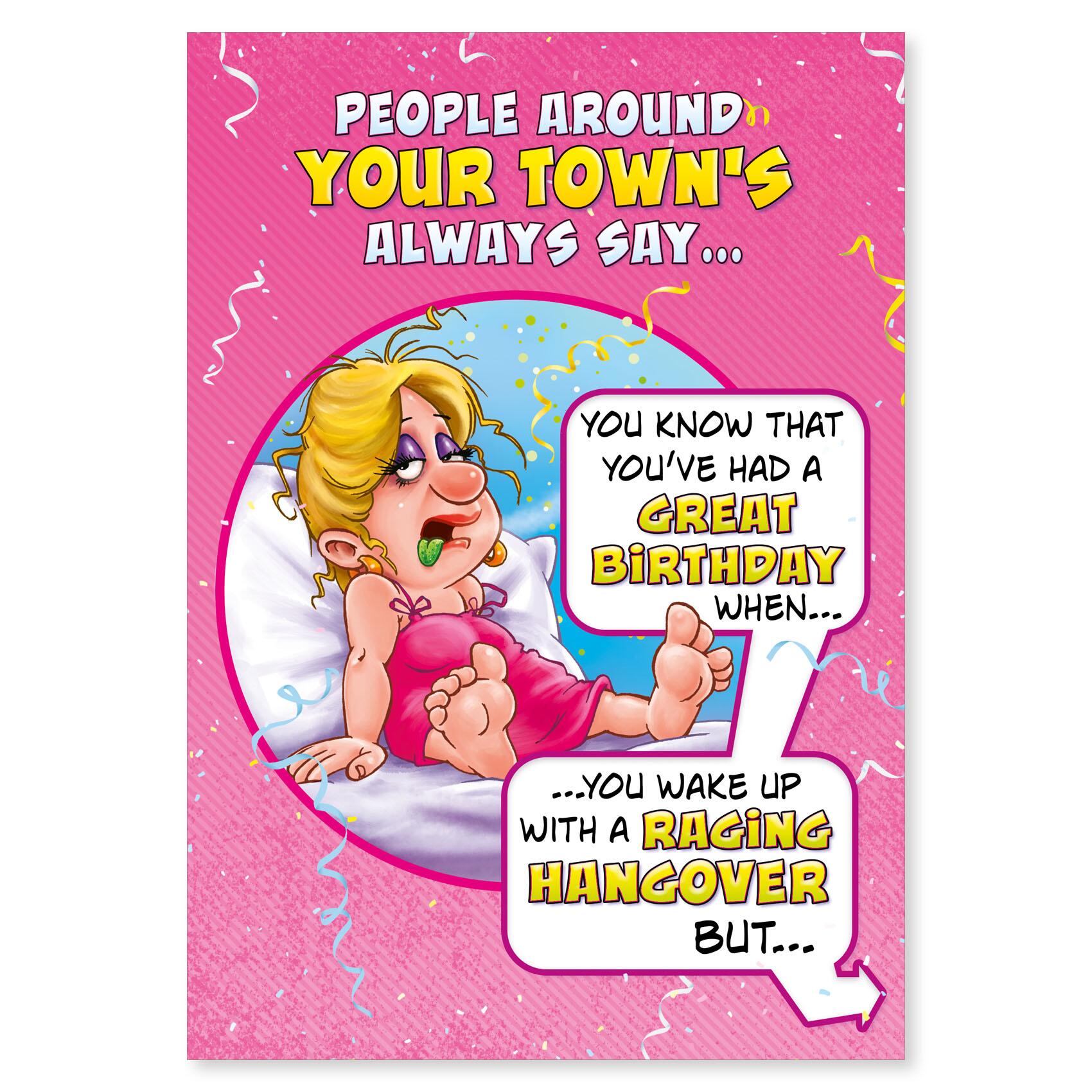 birthday > female birthday greeting card featuring humour illustration for a open from the up your street range