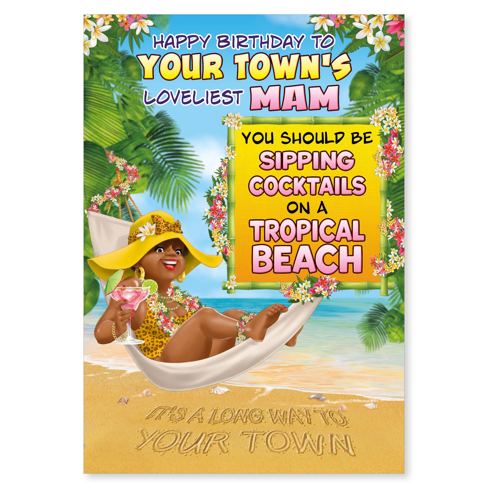 birthday > female birthday greeting card featuring humour illustration for a mam from the up your street range