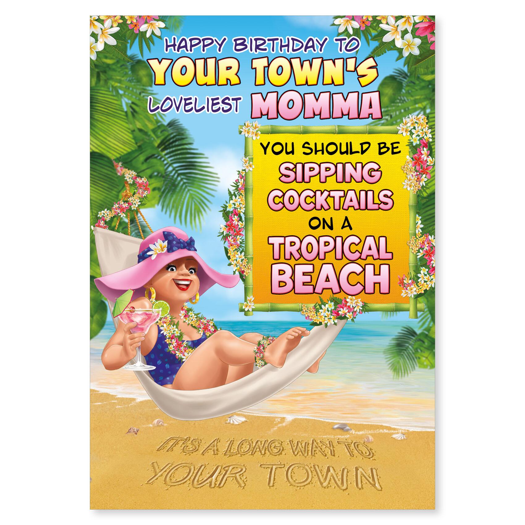 birthday > female birthday greeting card featuring humour illustration for a momma from the up your street range