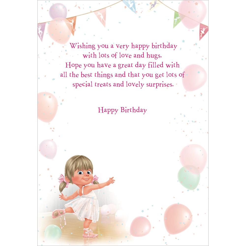 inside full colour great illustration of birthday card for a goddaughter