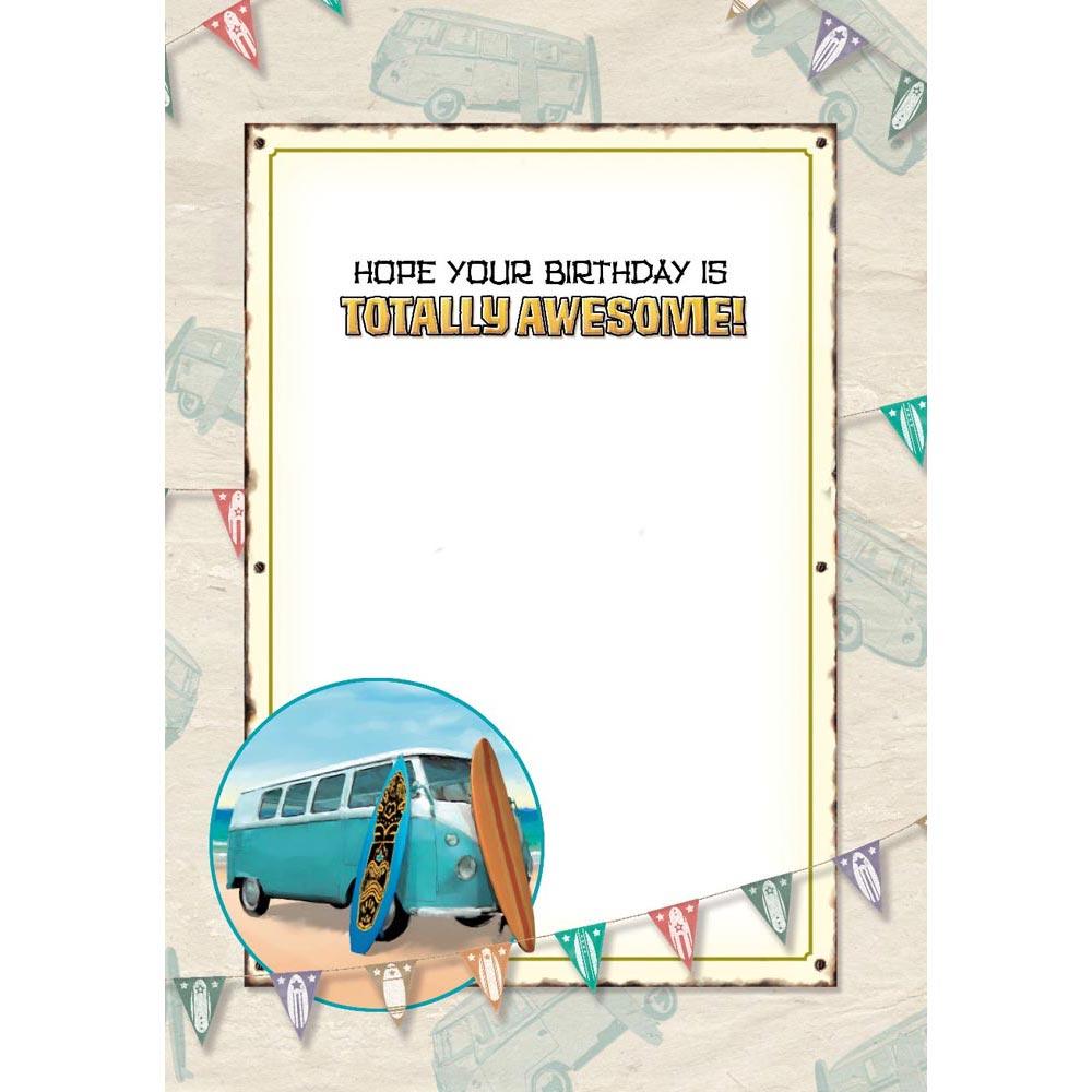 inside full colour great illustration of birthday card for a bampi