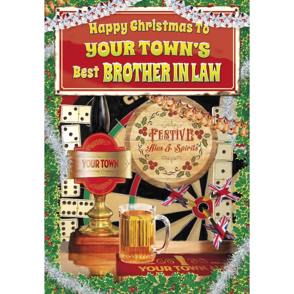 funny christmas card for a brother in law with a colourful cartoon illustration