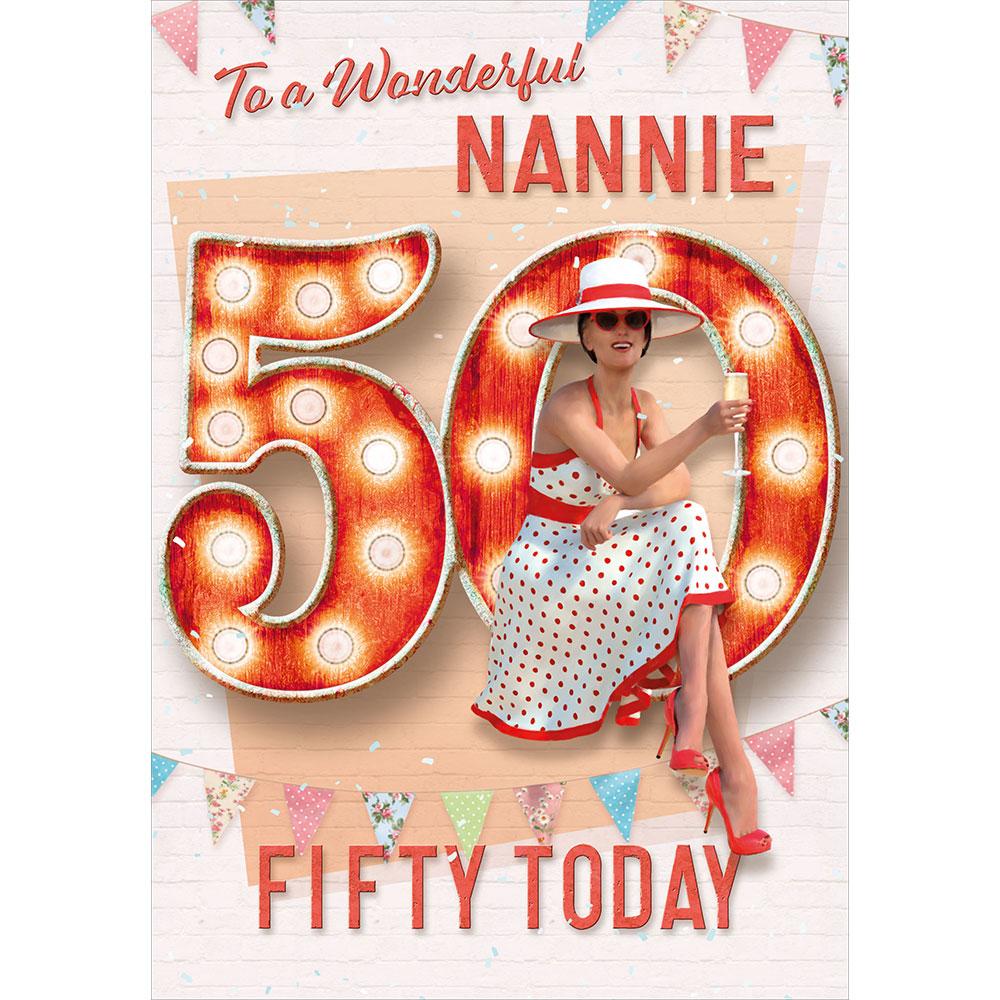 birthday card featuring  illustration for a nannie from the studio classic range