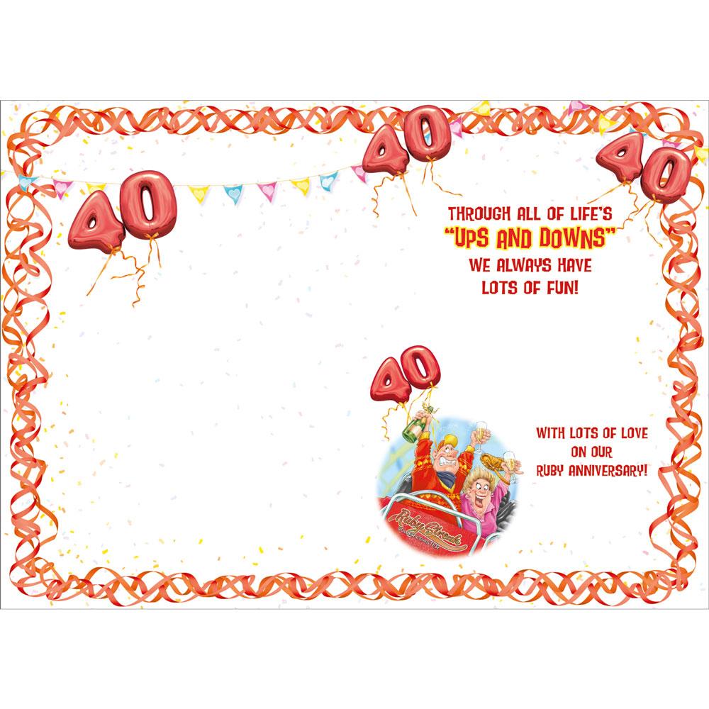 40th Ruby Anniversary Card