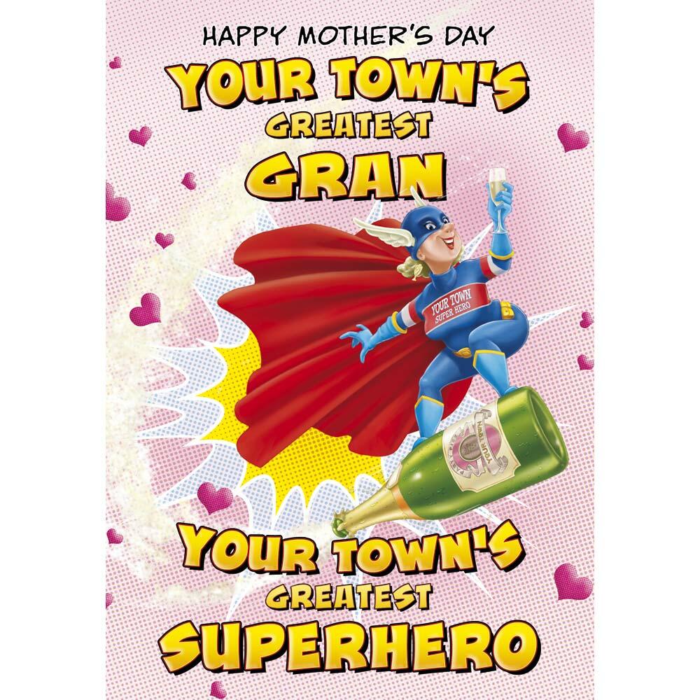 mother's day greeting card featuring humour illustration for a gran from the up your street range