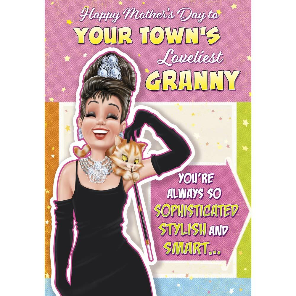 mother's day greeting card featuring humour illustration for a granny from the up your street range