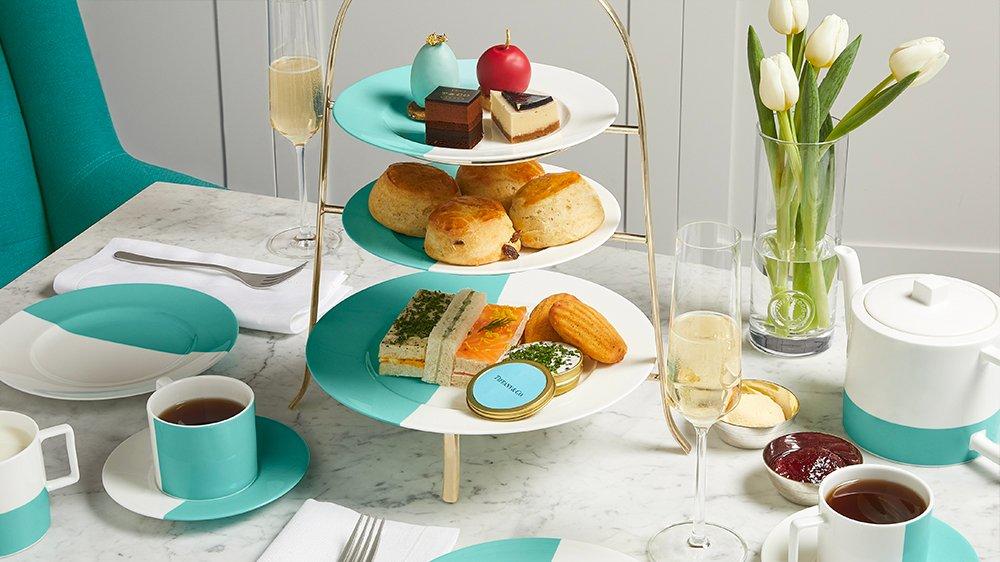 Champagne Afternoon Tea For Two At The Tiffany Blue Box Caf? at Harrods
