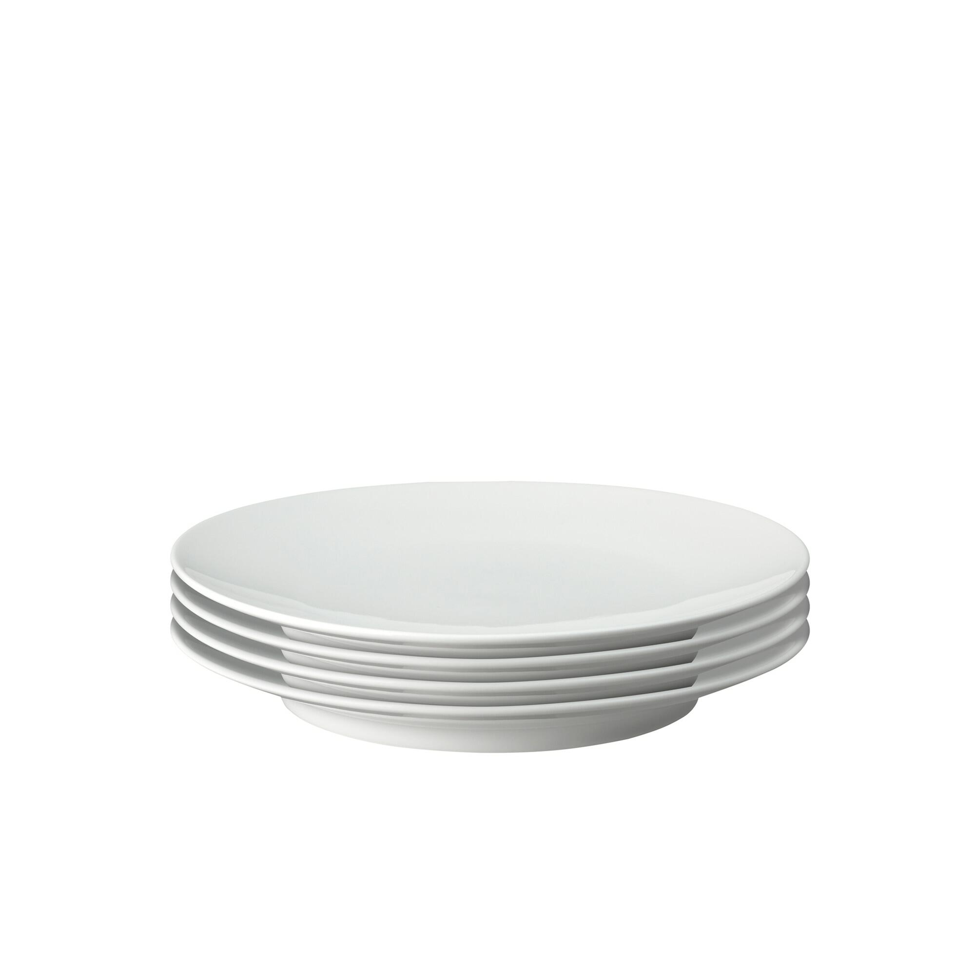 Porcelain Classic White Set Of 4 Small Plates