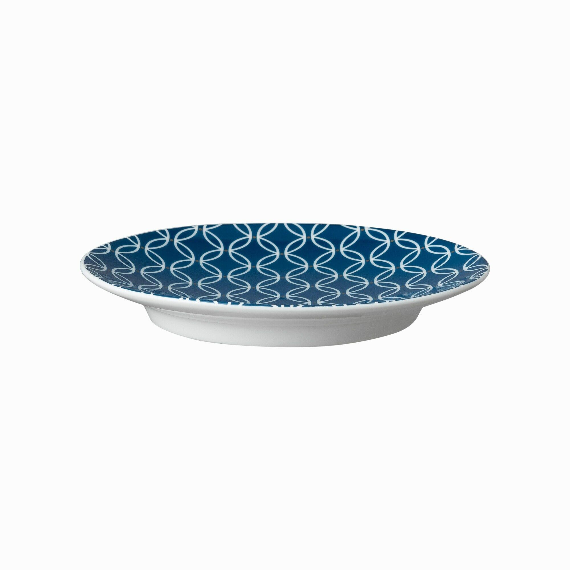 Porcelain Modern Deco Small Plate Blue Seonds