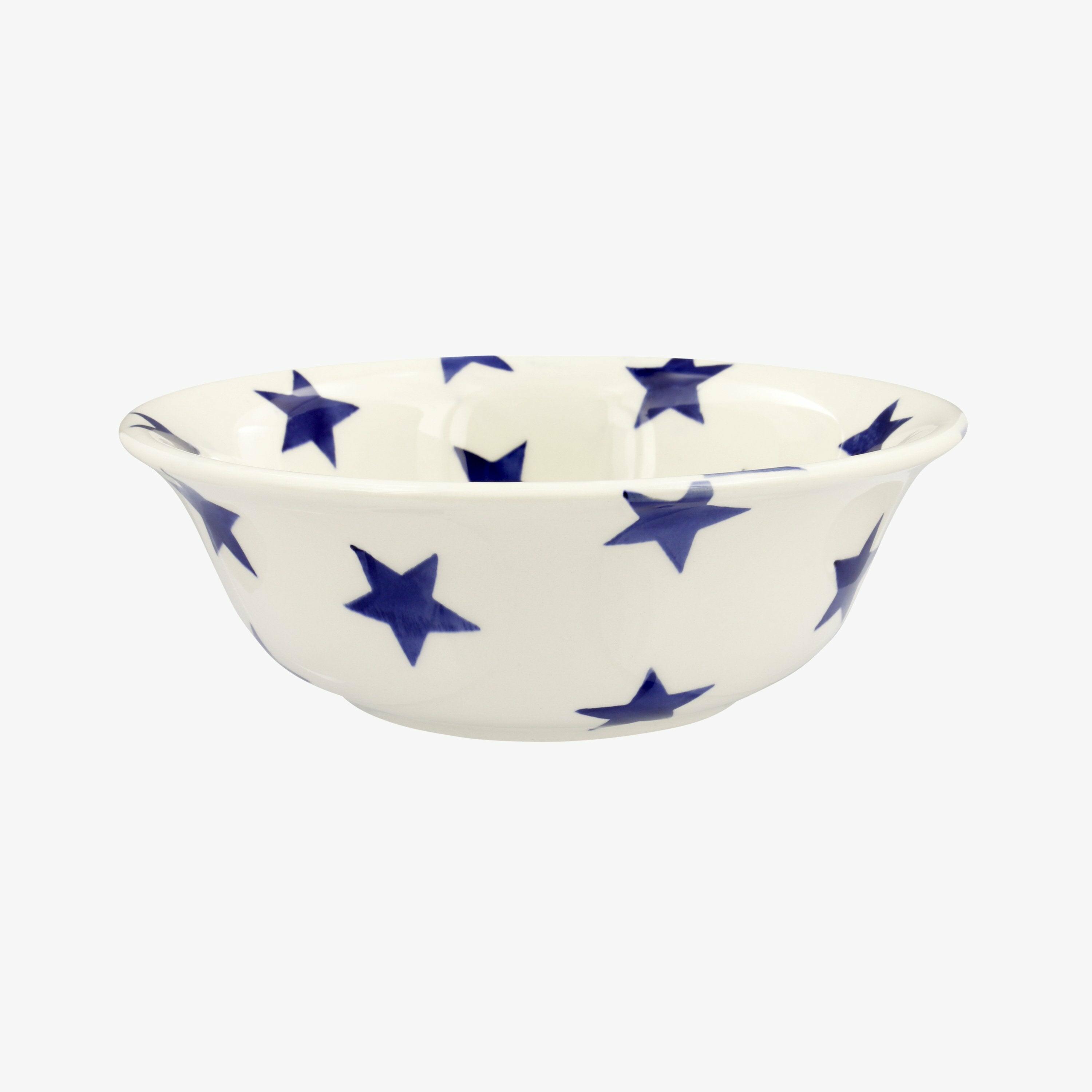 Emma Bridgewater  Seconds Blue Star Cereal Bowl - Unique Handmade & Handpainted English Earthenware Decorative Plates