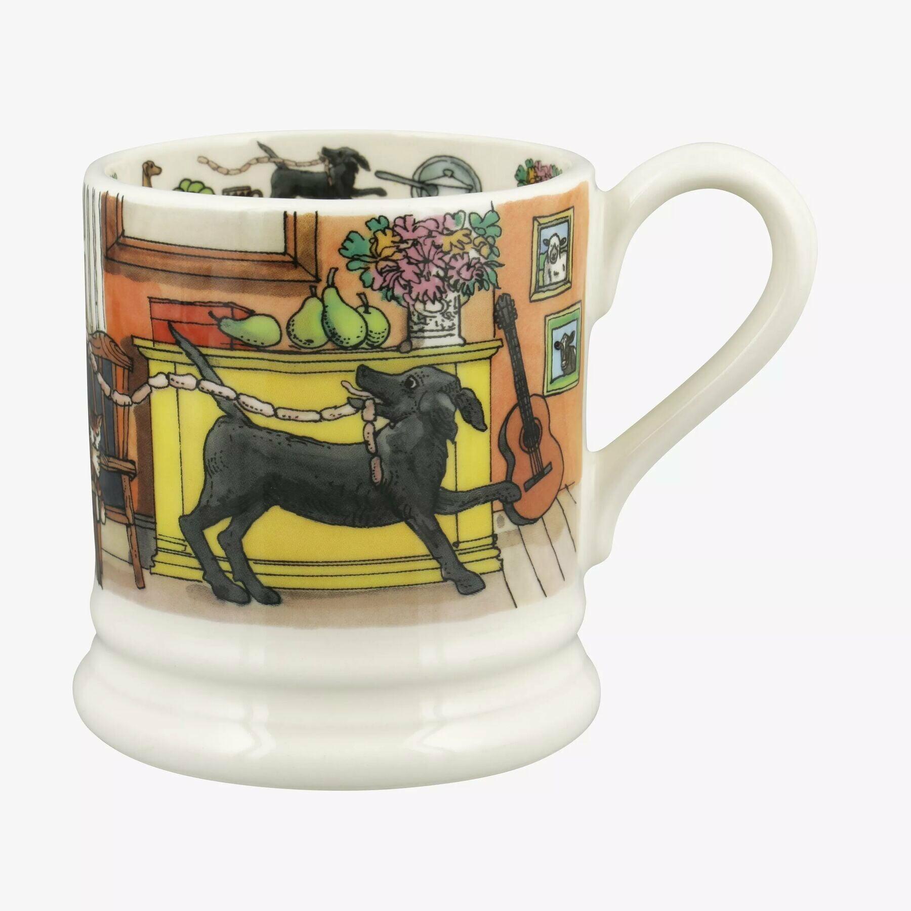 A Dog's Dinner 1/2 Pint Mug - Unique Handmade & Handpainted English Earthenware Tea/Coffee Mug  | Emma Bridgewater