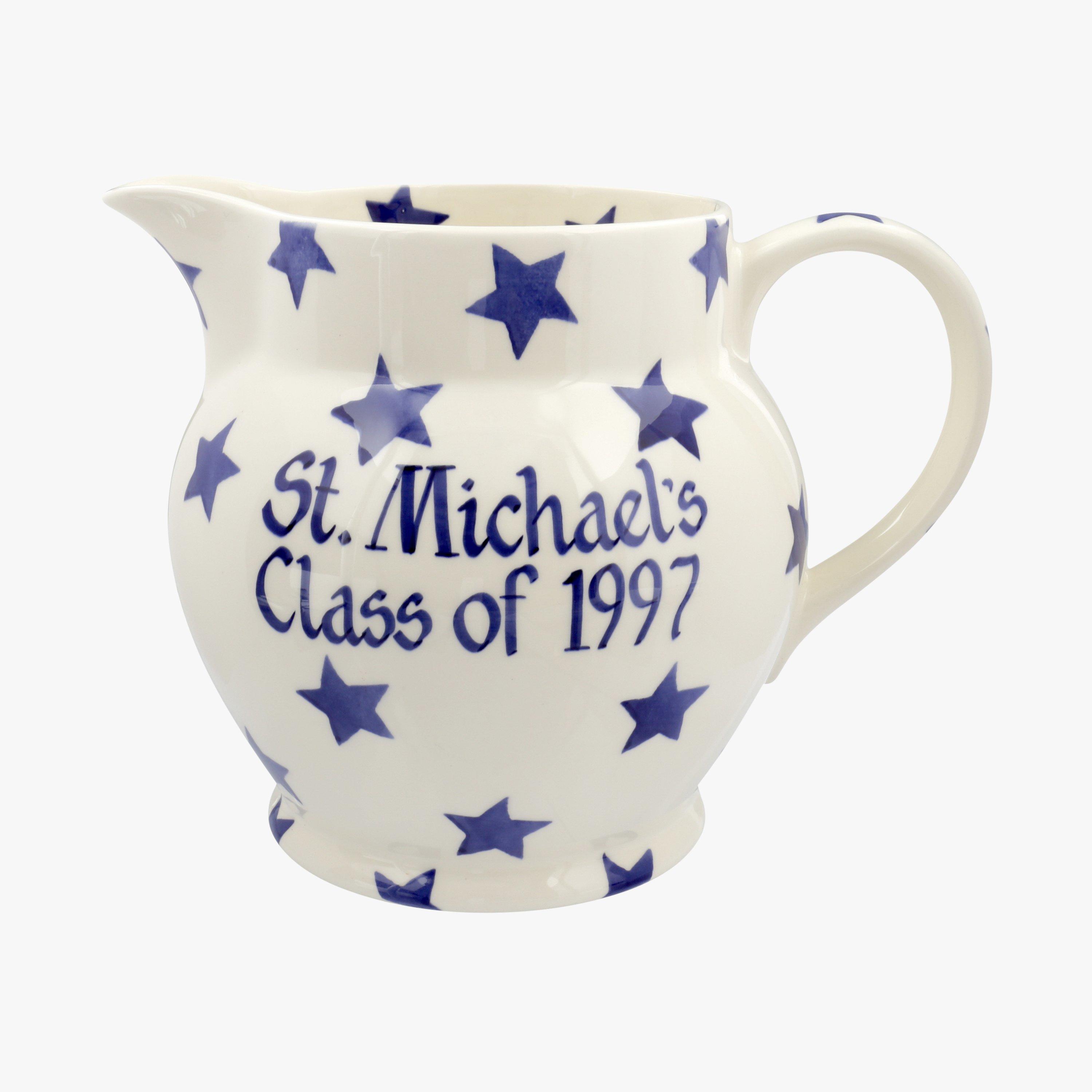 Emma Bridgewater  Personalised Blue Star 3 Pint Jug  - Customise Your Own Pottery Earthenware