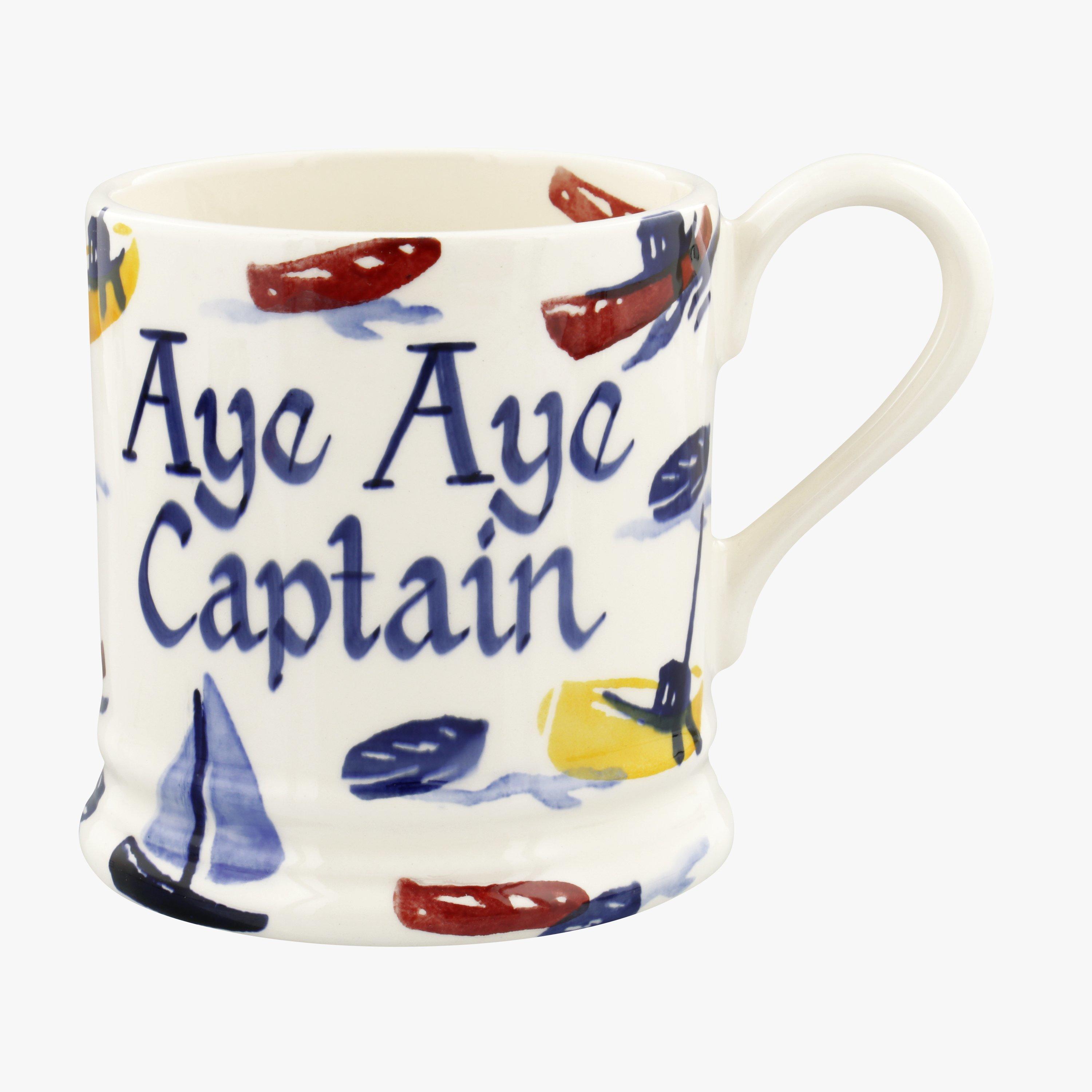 Emma Bridgewater  Personalised Scattered Boats 1/2 Pint Mug  - Customise Your Own Pottery Earthenware