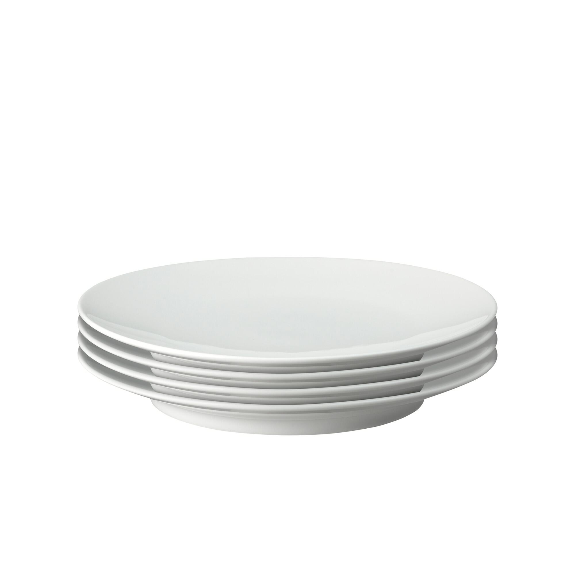 Porcelain Classic White Set Of 4 Medium Plates