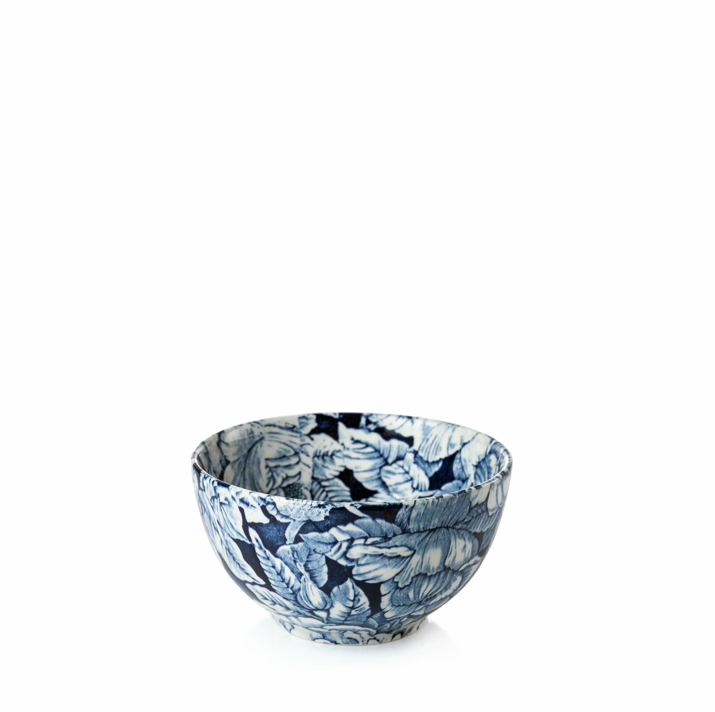 Ink Blue Hibiscus Mini Footed Bowl