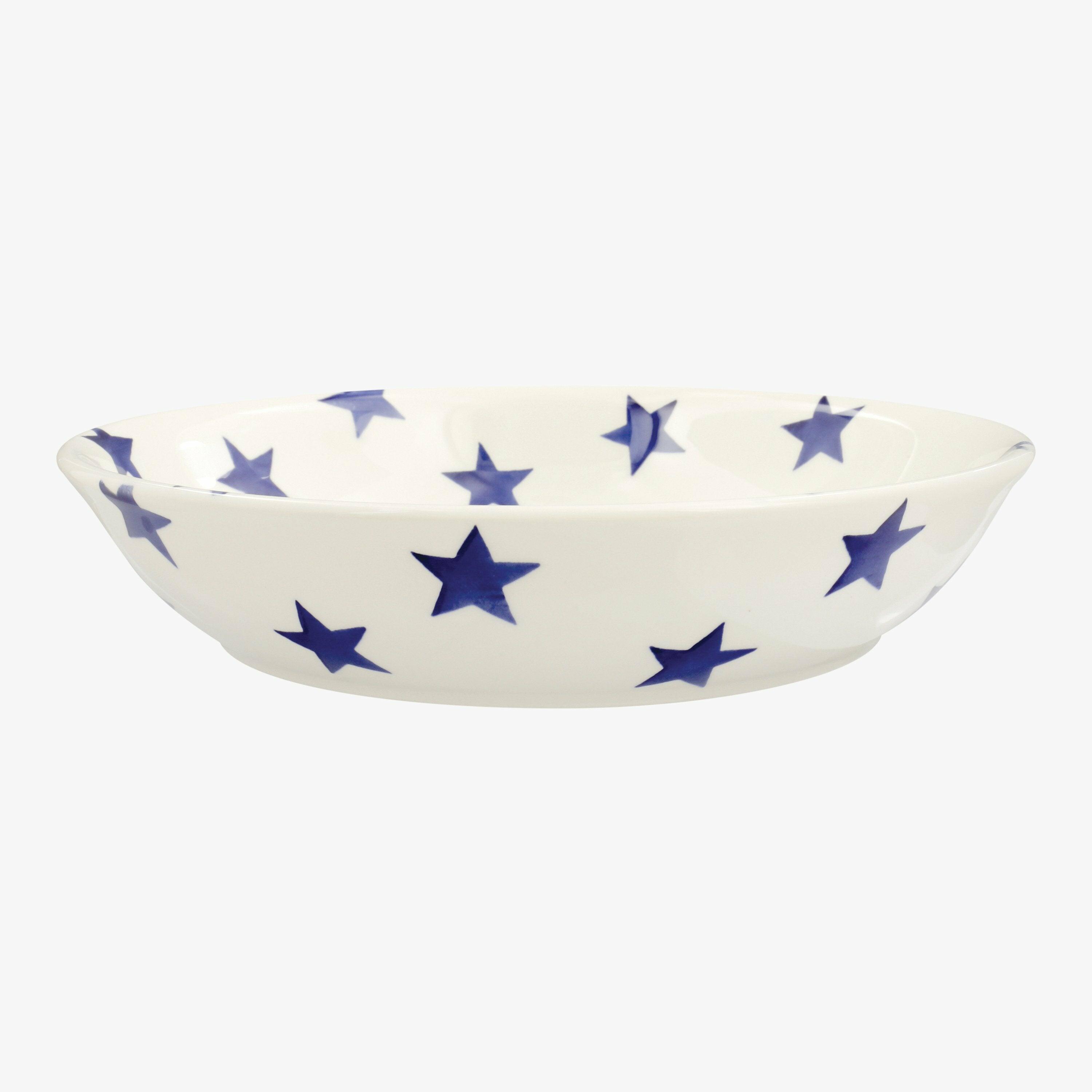 Seconds Blue Star Medium Pasta Bowl - Unique Handmade & Handpainted English Earthenware Decorative Plates  | Emma Bridgewater