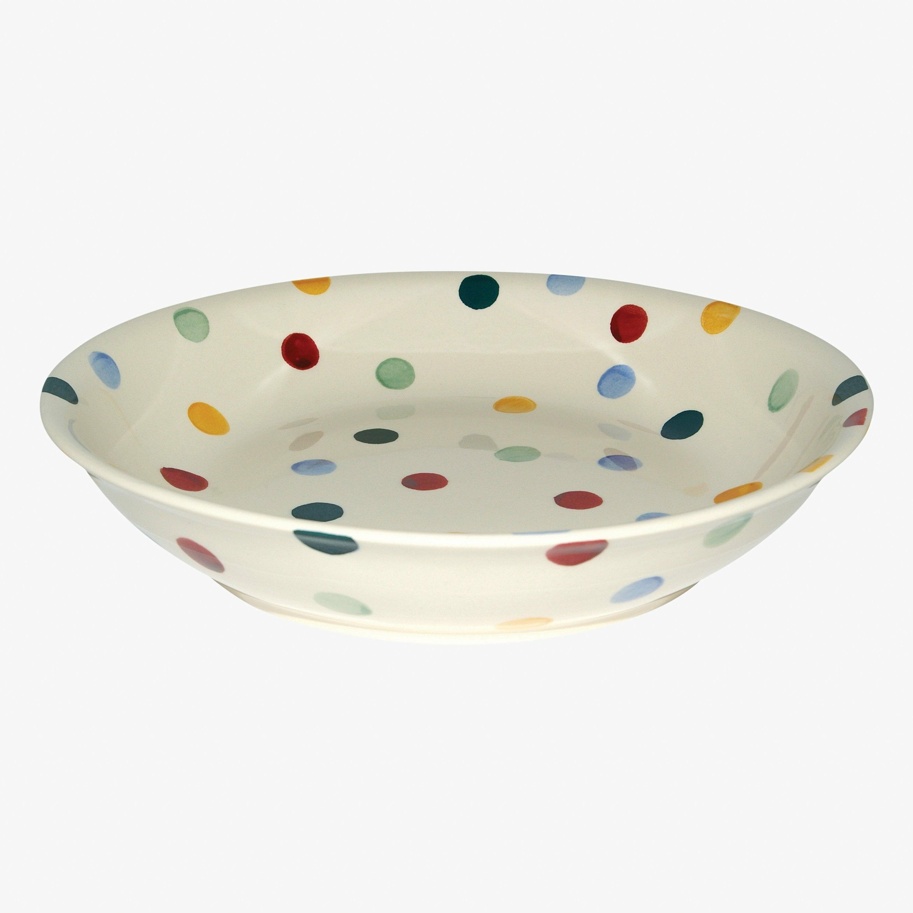 Seconds Polka Dot Medium Pasta Bowl - Unique Handmade & Handpainted English Earthenware Decorative Plates  | Emma Bridgewater