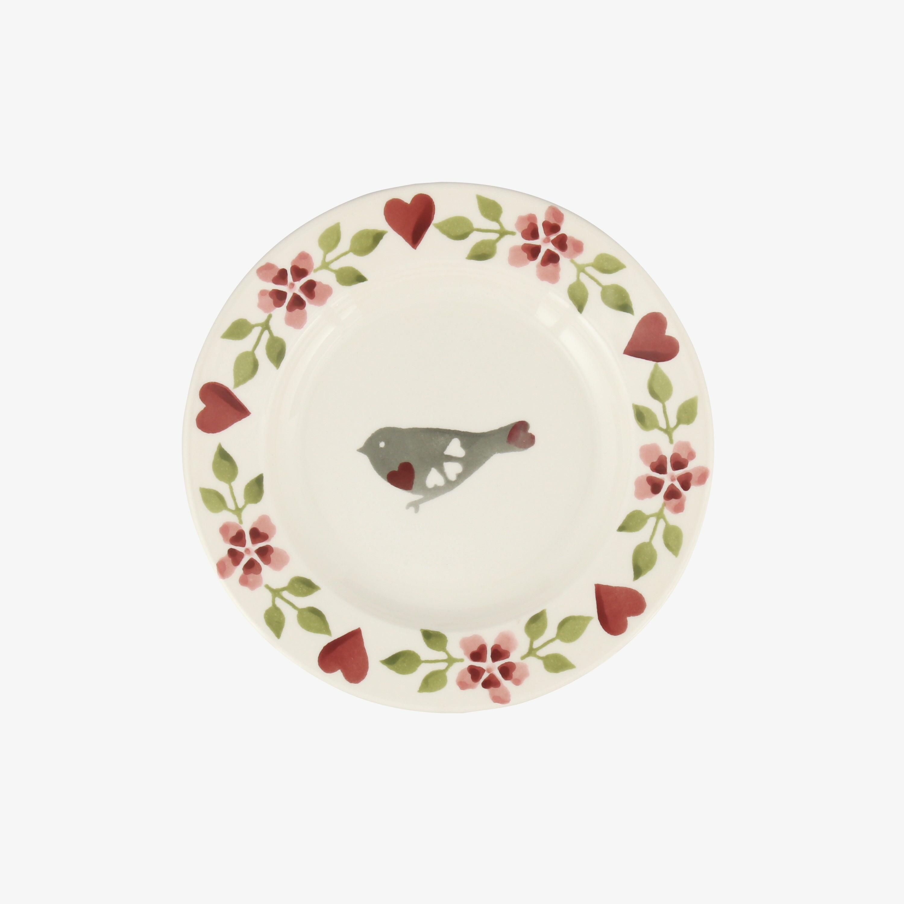Lovebirds Bird 6 1/2 Inch Plate - Unique Handmade & Handpainted English Earthenware British-Made Pottery Plates  | Emma Bridgewater