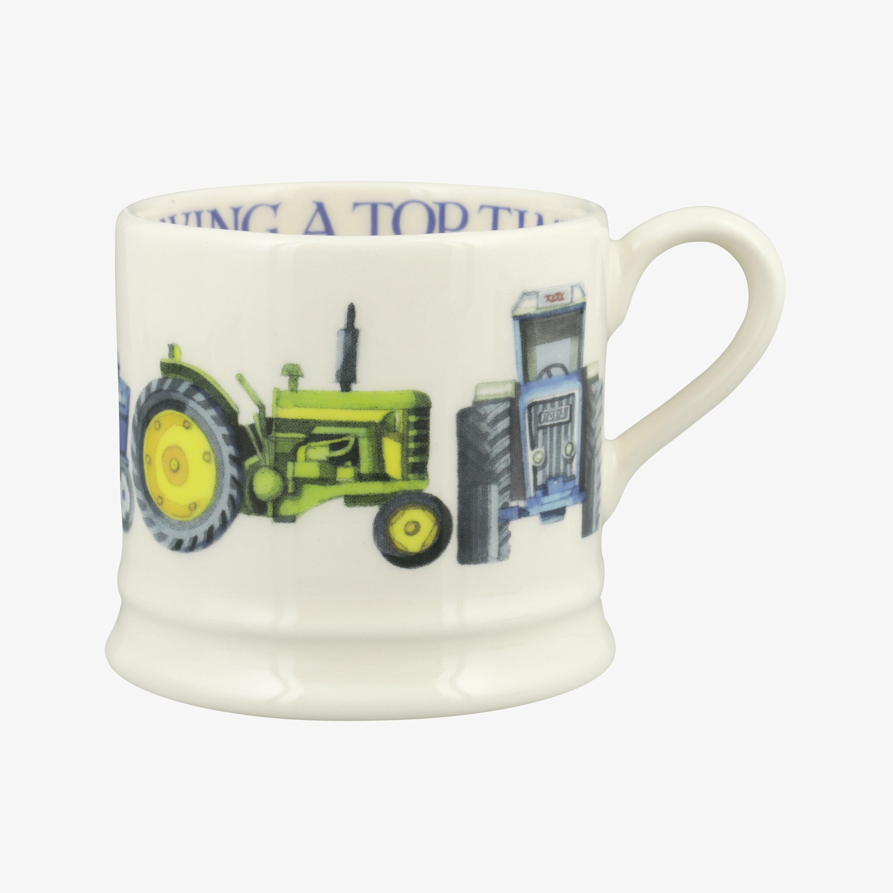 Emma Bridgewater  Tractors Small Mug - Unique Handmade & Handpainted English Earthenware Tea/Coffee Mug