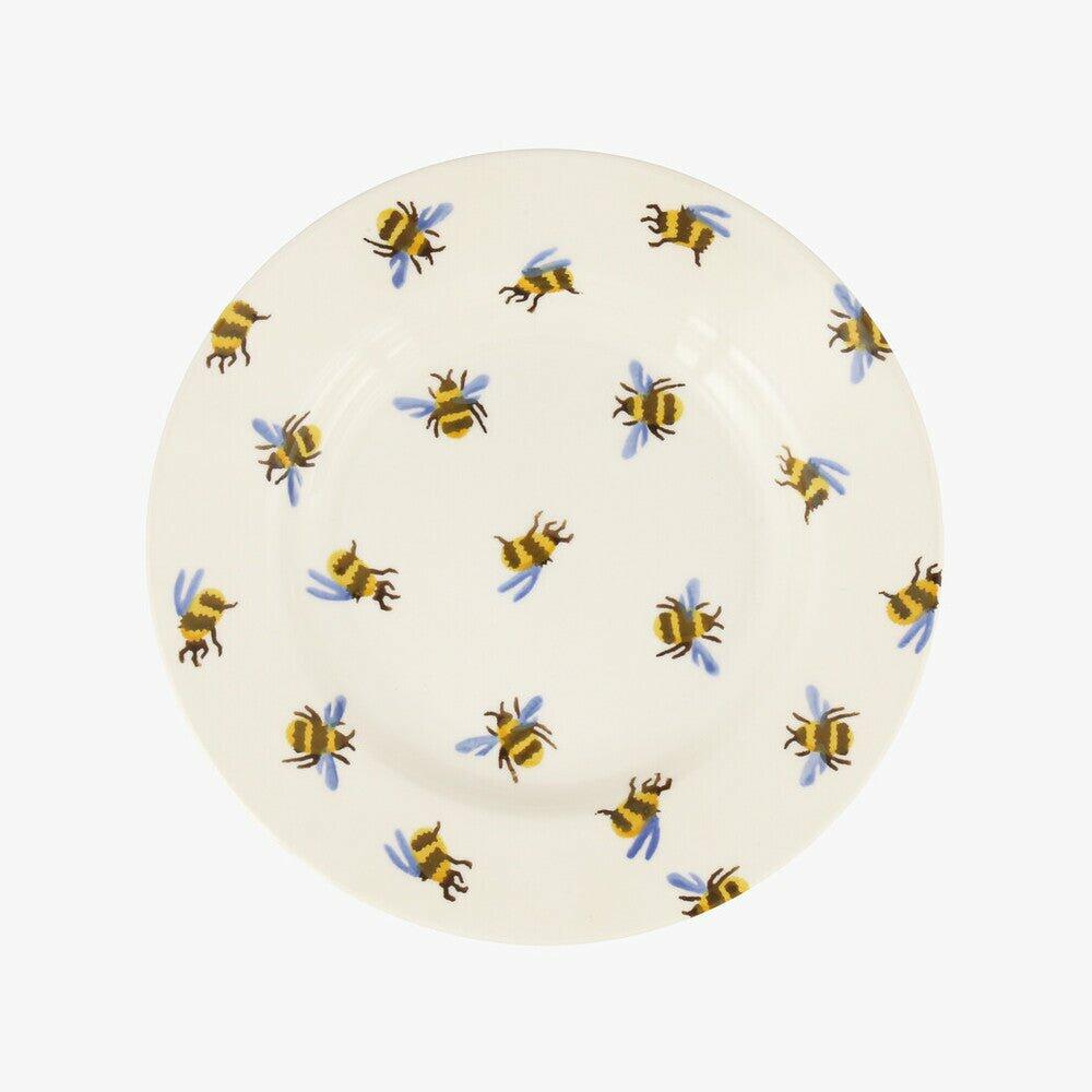 Seconds Bumblebee 8 1/2 Inch Plate - Unique Handmade & Handpainted English Earthenware British-Made Pottery Plates  | Emma Bridgewater
