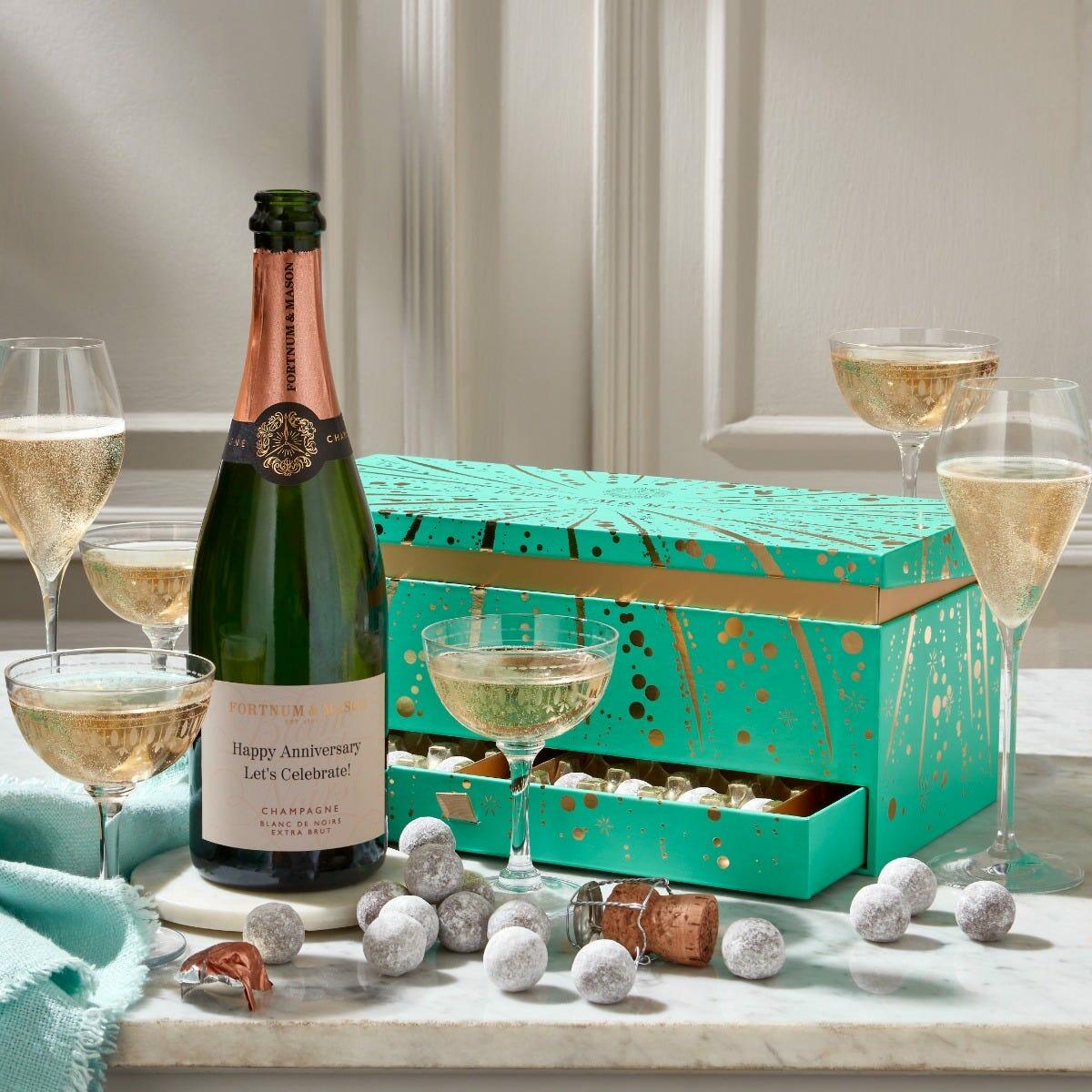 The Personalised Champagne & Chocolate Gift Box, Fortnum & Mason