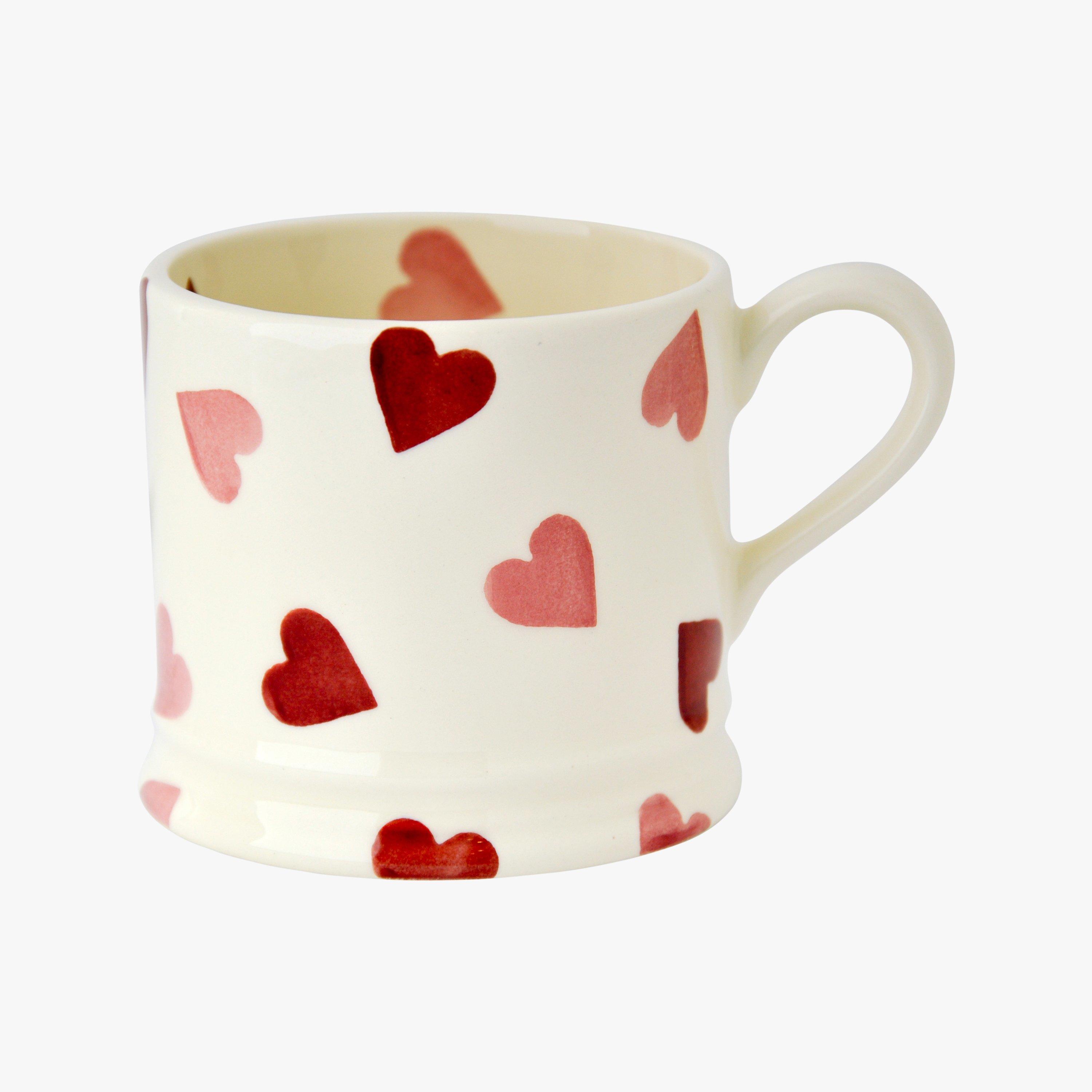 Emma Bridgewater  Seconds Pink Hearts Small Mug - Unique Handmade & Handpainted English Earthenware Tea/Coffee Mug