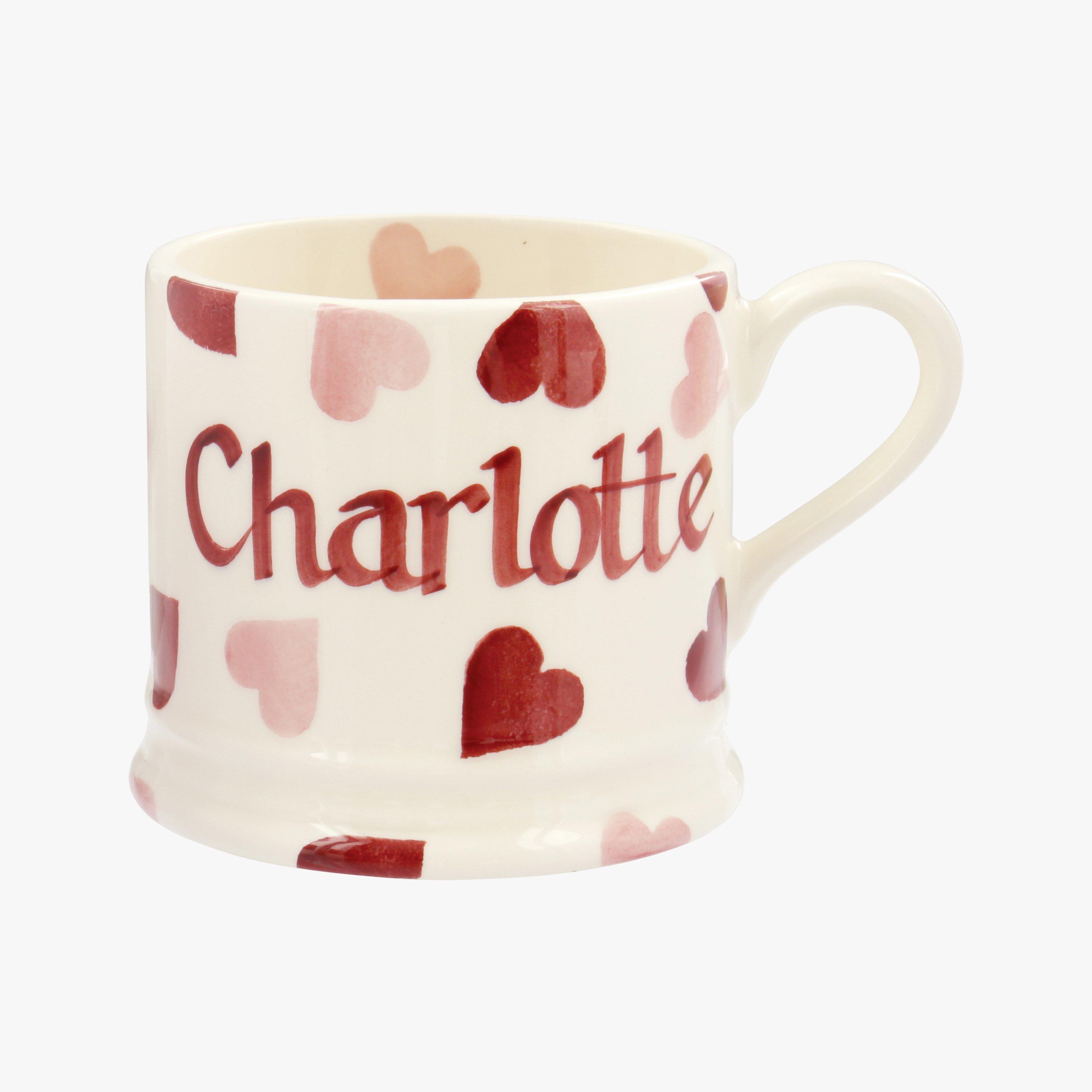 Emma Bridgewater  Personalised Pink Hearts Small Mug  - Customise Your Own Pottery Earthenware