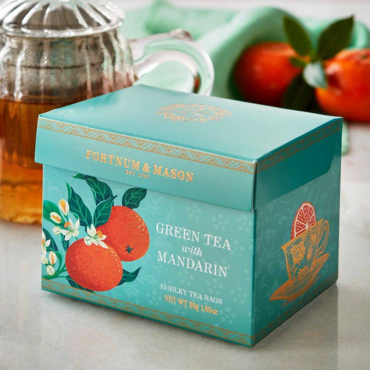 Fortnum & Mason Green Tea With Mandarin, 15 Silky Tea Bags, 30G