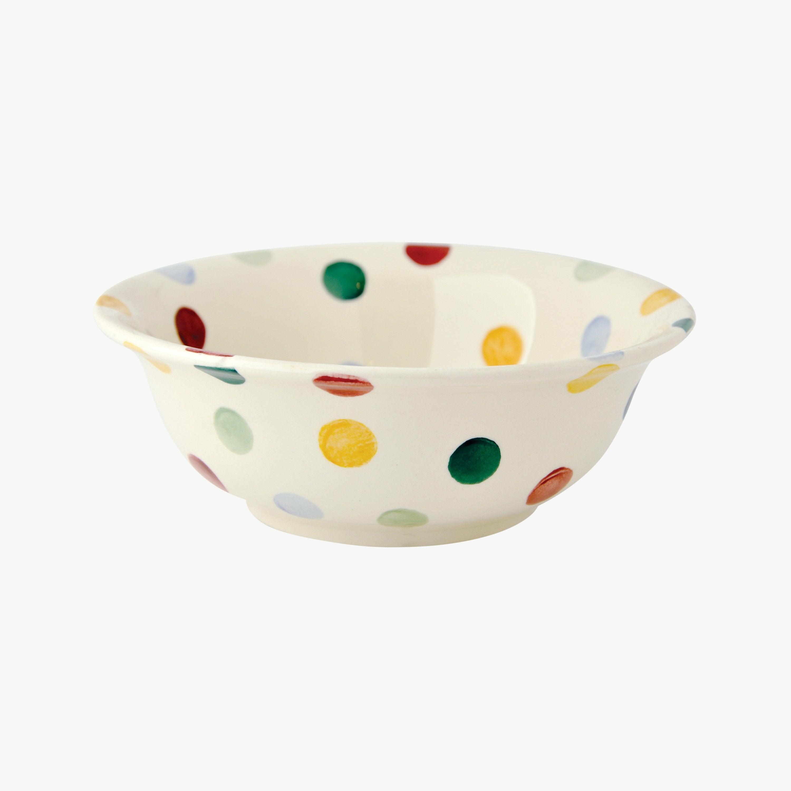 Emma Bridgewater  Seconds Polka Dot Cereal Bowl - Unique Handmade & Handpainted English Earthenware Decorative Plates