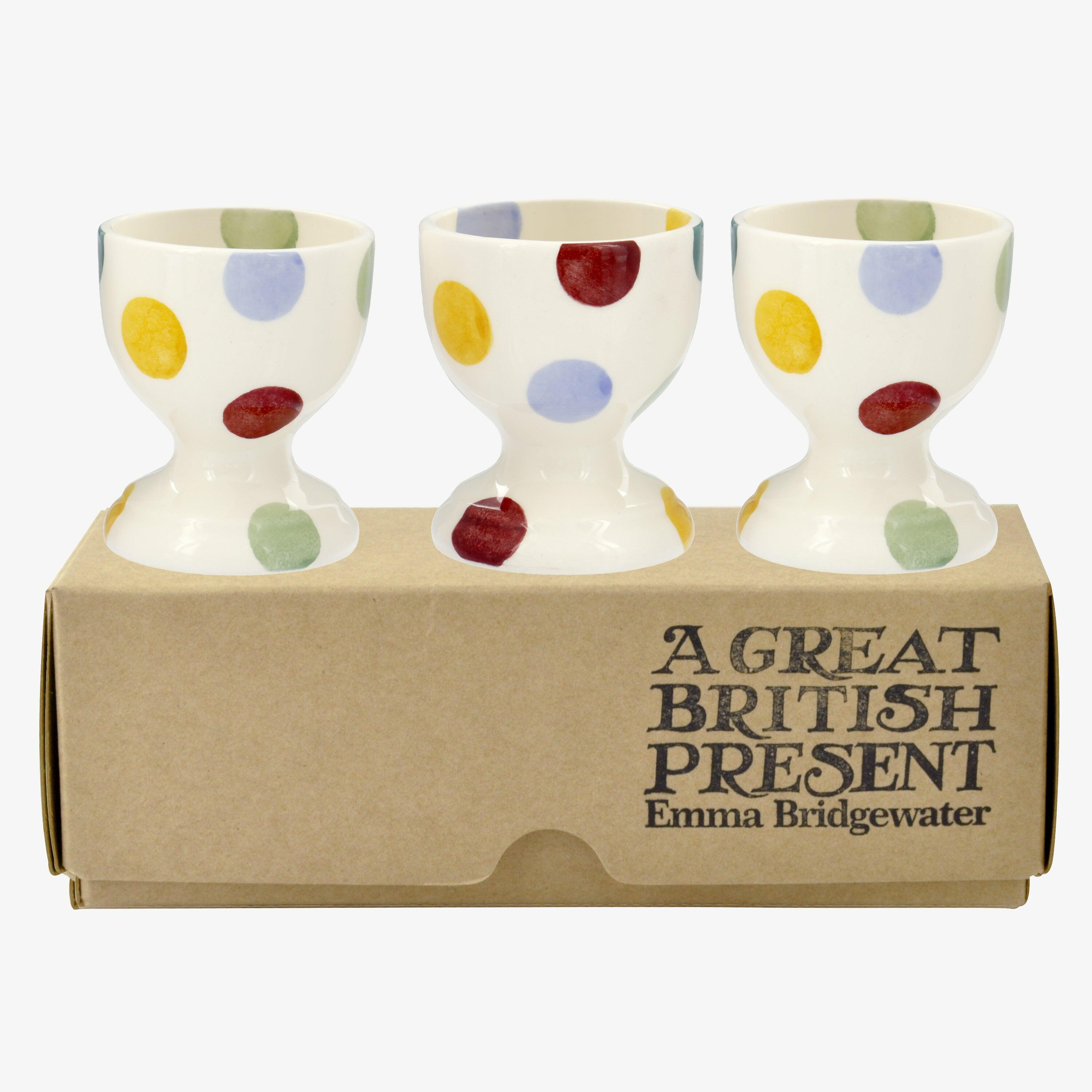 Emma Bridgewater  Polka Dot Set Of 3 Egg Cups Boxed