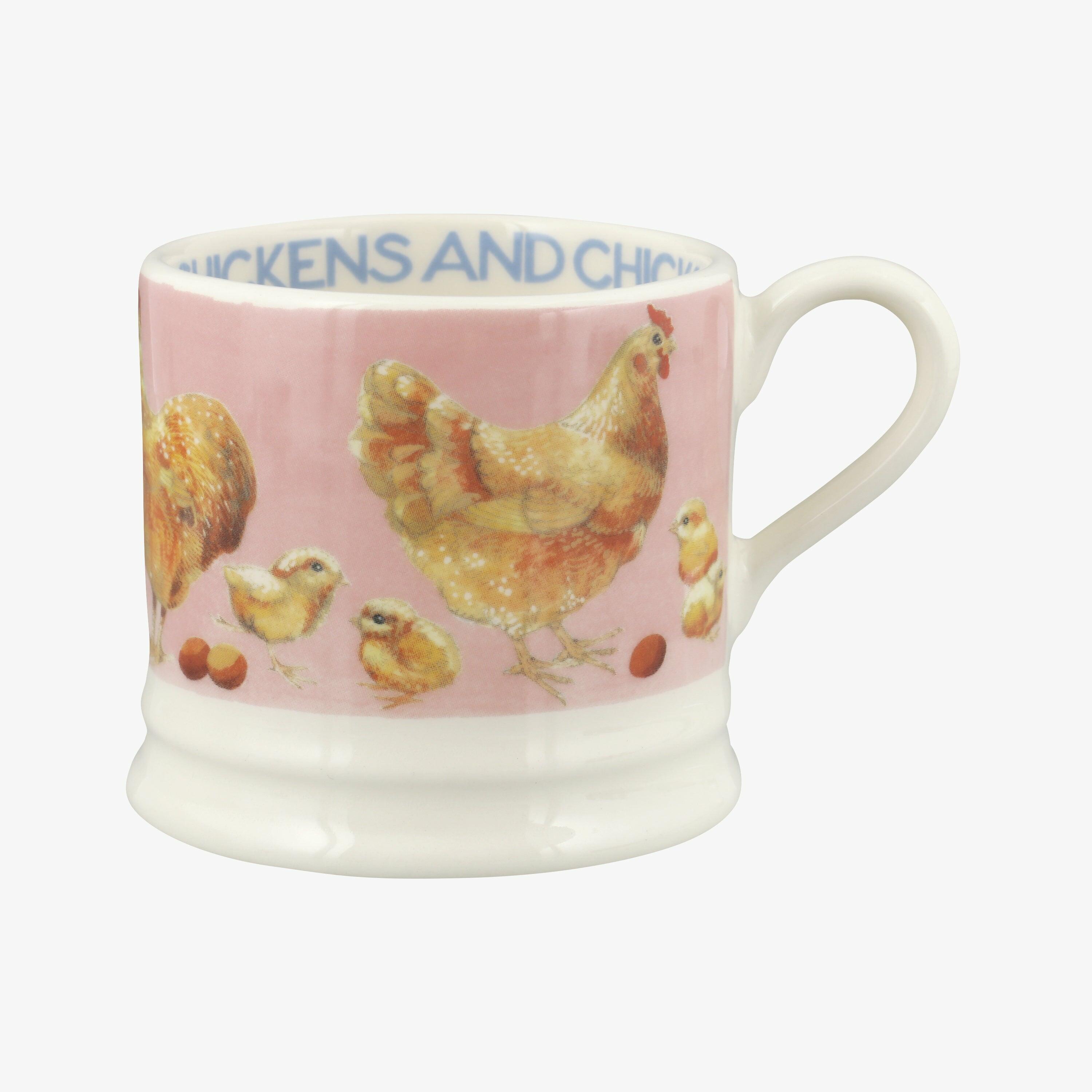 Chickens & Chicks Small Mug - Unique Handmade & Handpainted English Earthenware Tea/Coffee Mug  | Emma Bridgewater