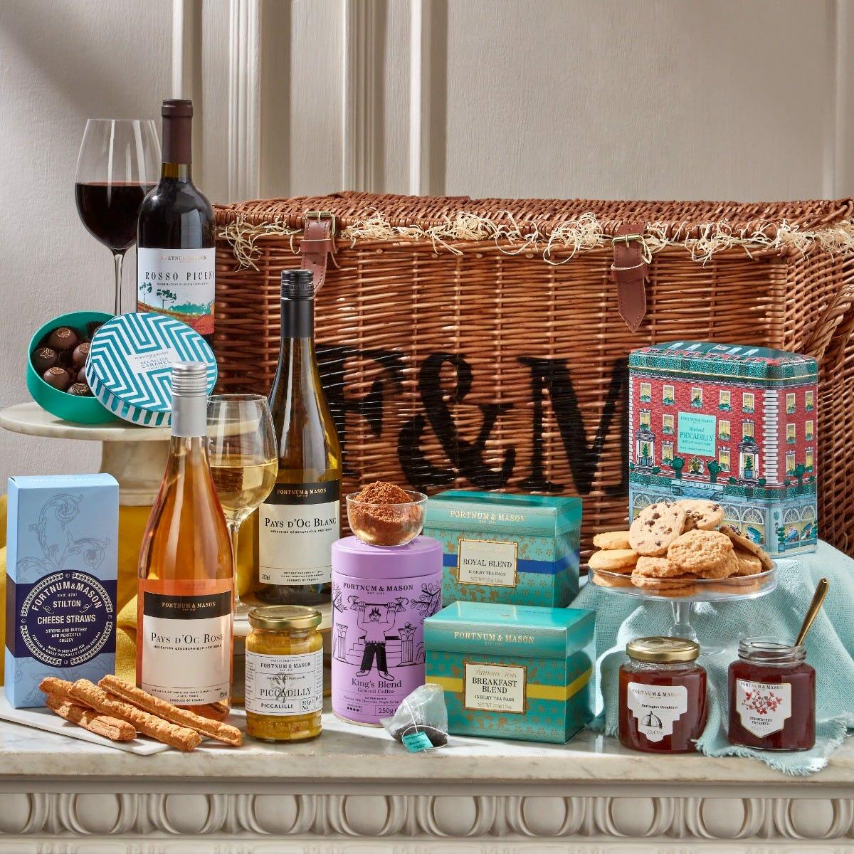 The Hamper, Biscuits, Chocolates, Teas, Tipples, Cheese, Fortnum & Mason