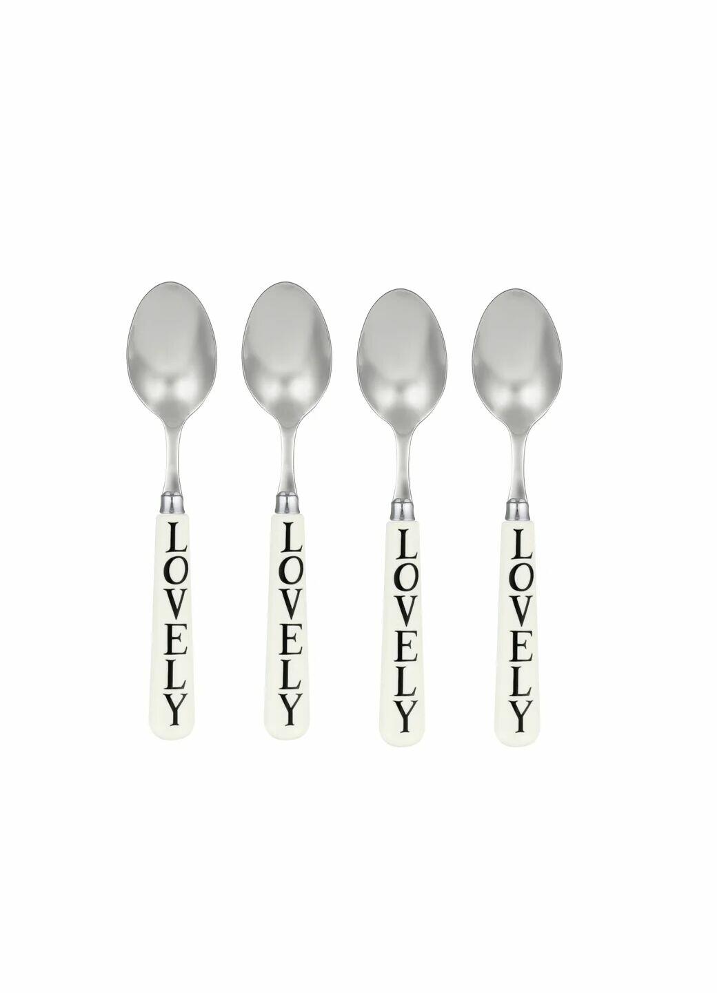Black Toast Set Of 4 Teaspoons  | Emma Bridgewater