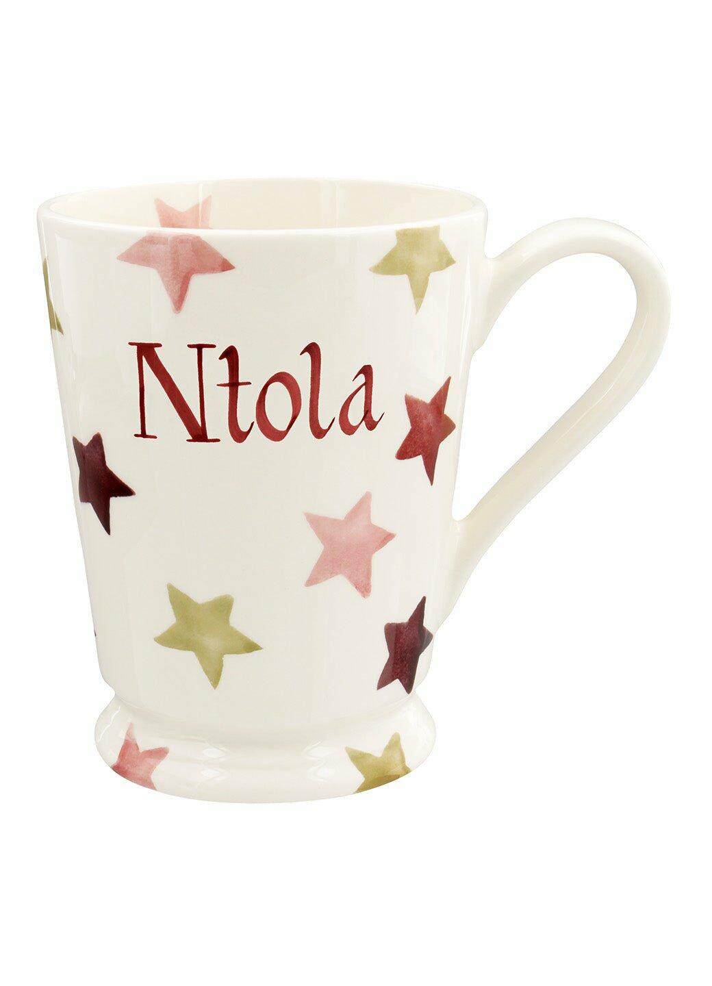 Personalised Pink & Gold Stars Cocoa Mug  - Customise Your Own Pottery Earthenware  | Emma Bridgewater