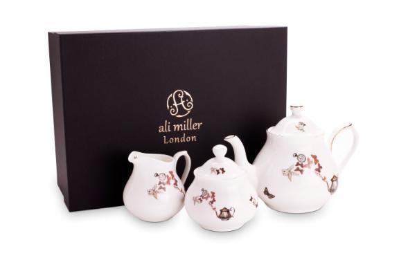Alice Teapot, Milk Jug & Sugar Pot Gift Set