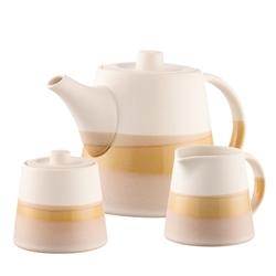 Saffron Teapot, Sugar & Cream Set