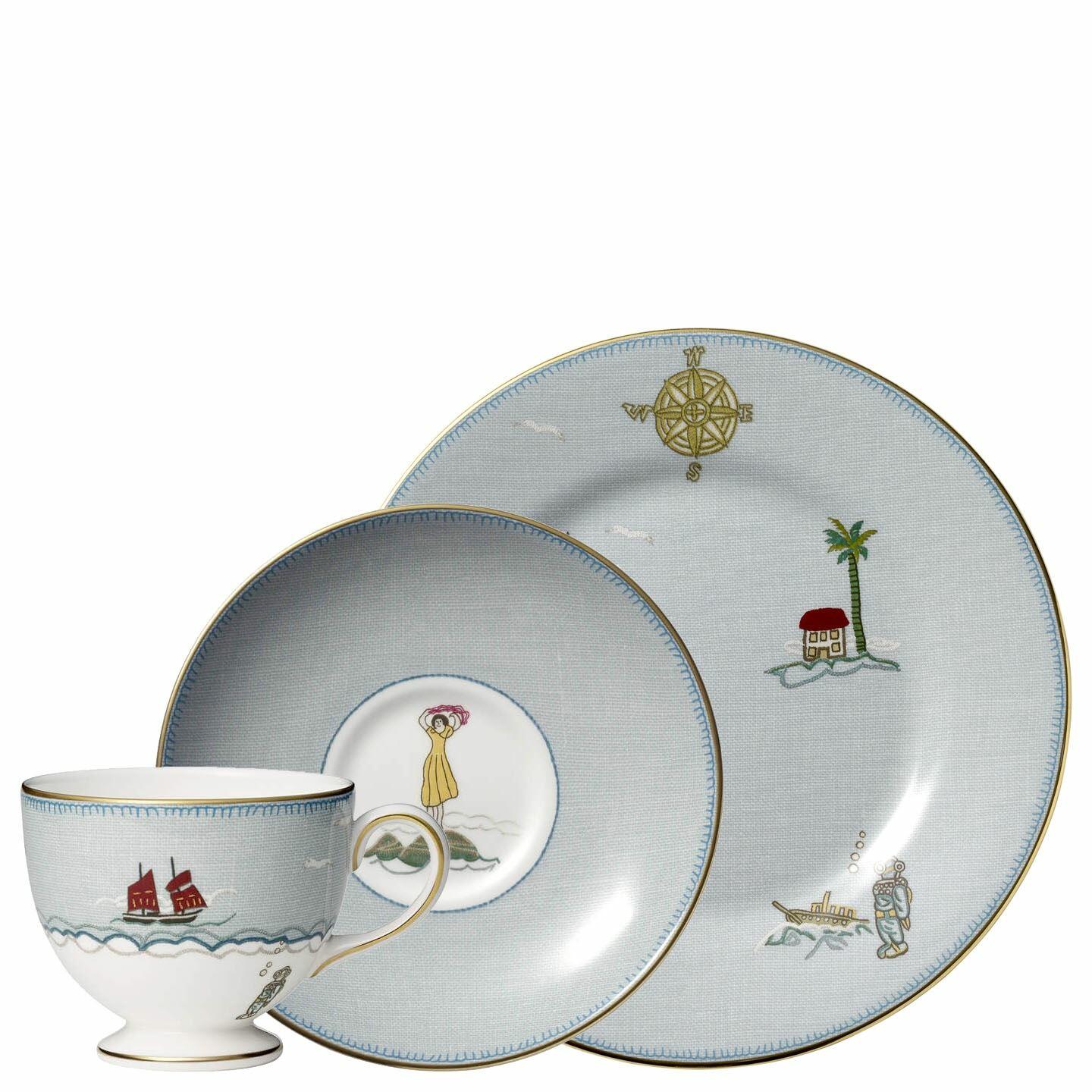 Wedgwood Sailor's Farewell Tea Cup, Saucer and Plate