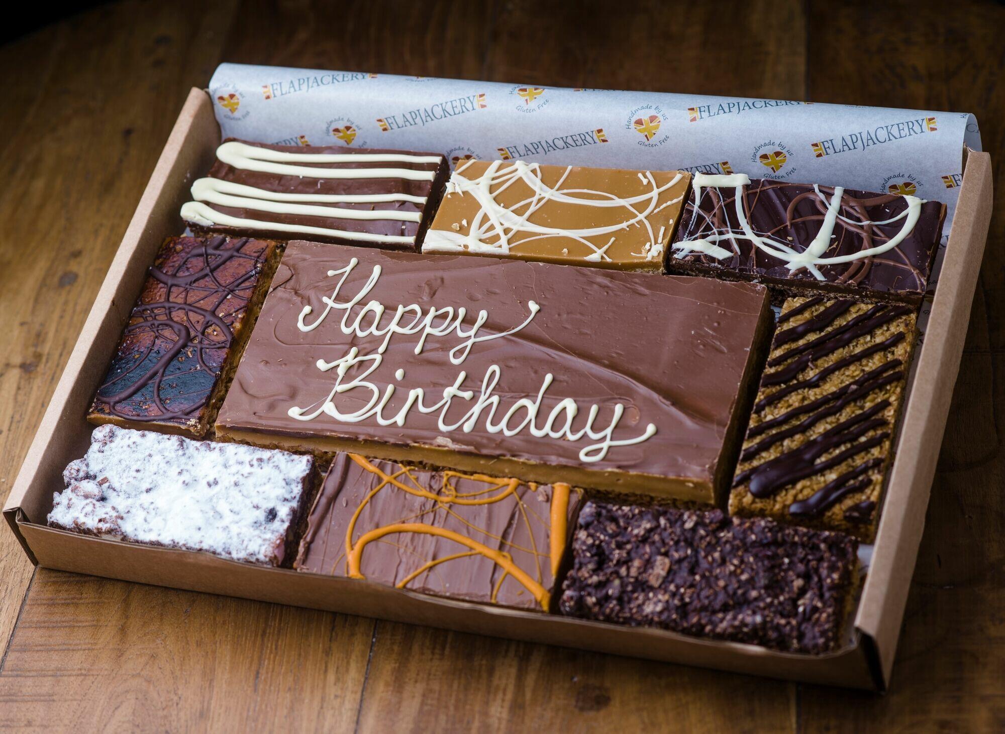 Happy Birthday Message Flapjack Box - Millionaires Message Plaque With 8 Additional Flapjacks