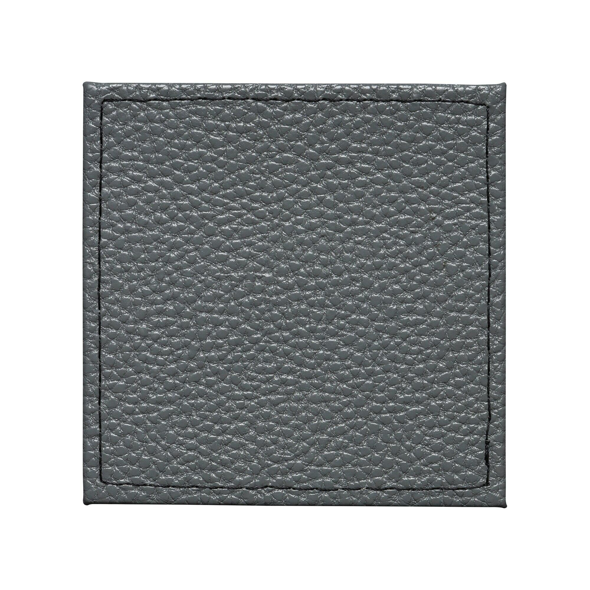 Denby Black Grey Reversable Faux Leather Coasters Set Of 4