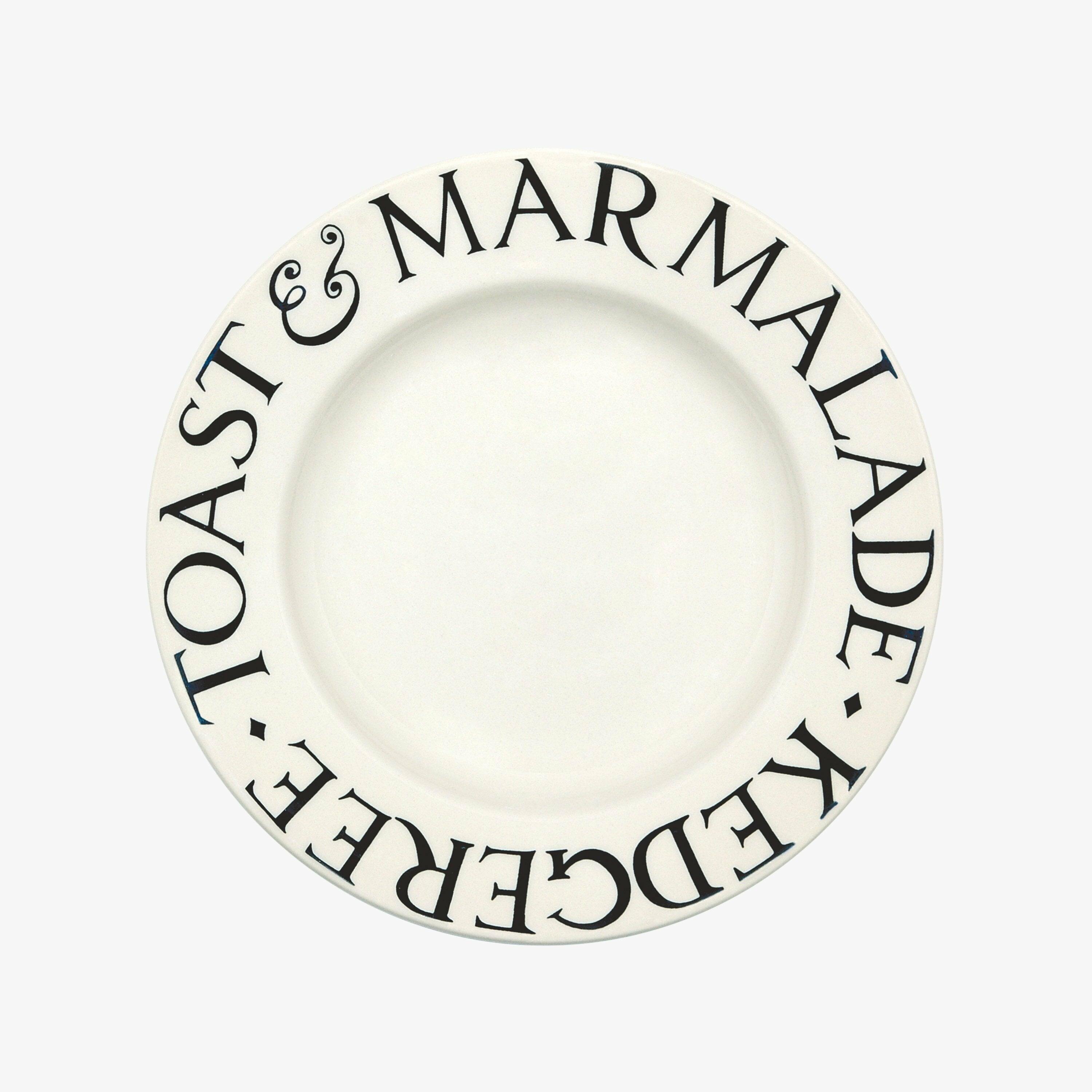 Black Toast 8 1/2" Plate - Unique Handmade & Handpainted English Earthenware British-Made Pottery Plates  | Emma Bridgewater