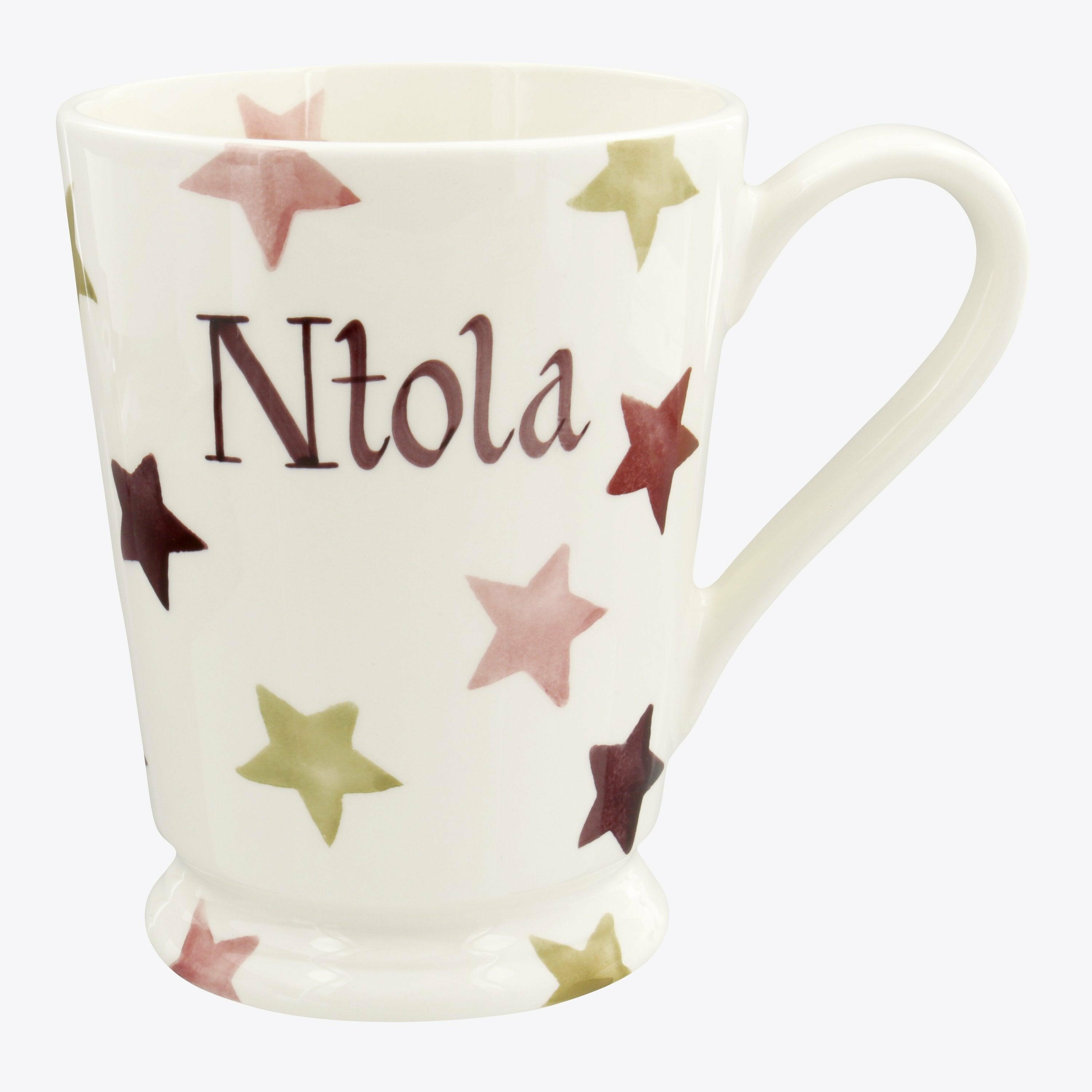 Personalised Pink & Gold Stars Cocoa Mug  - Customise Your Own Pottery Earthenware  | Emma Bridgewater